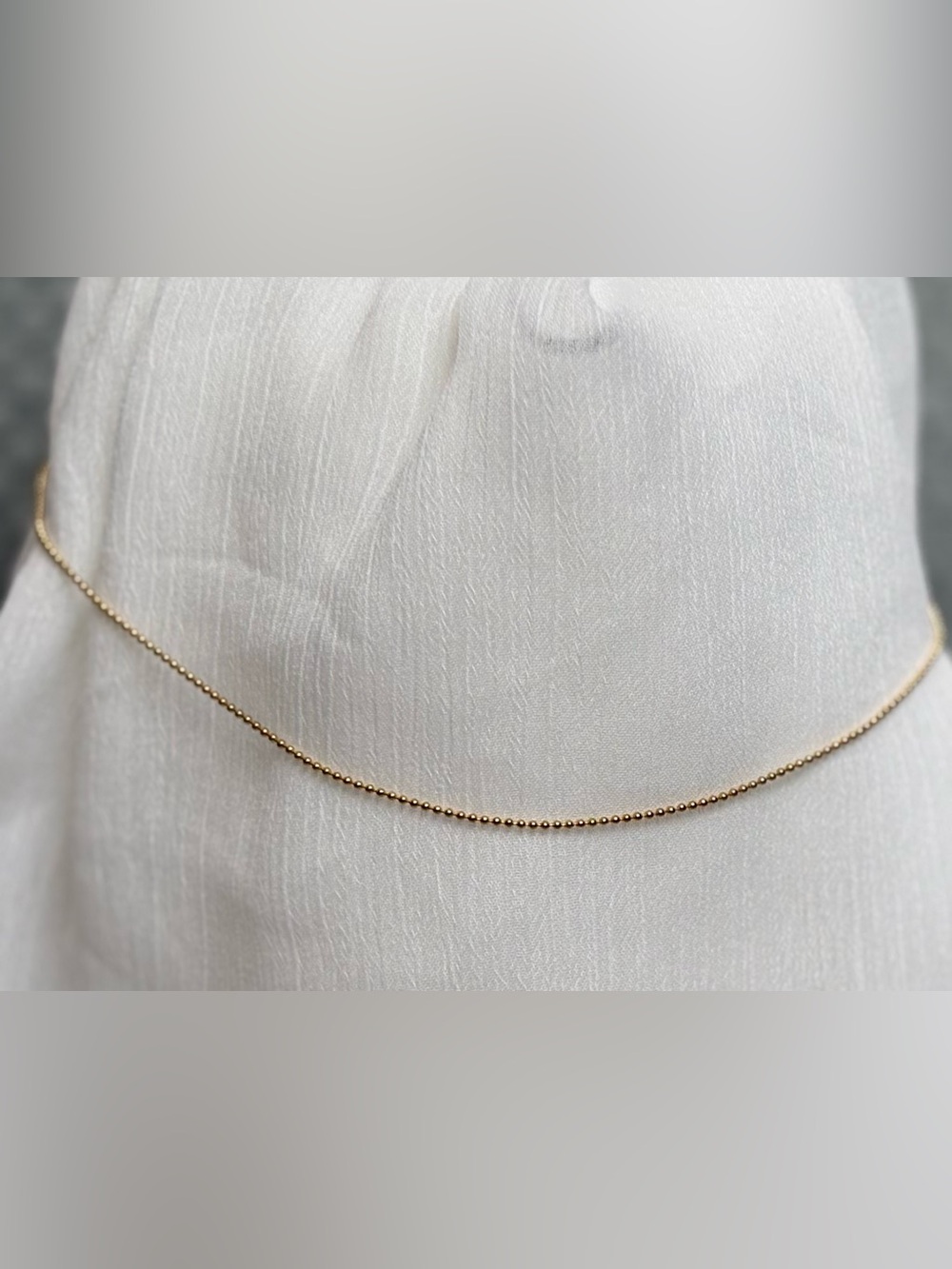 Delicate Gold Bead Chain Necklace